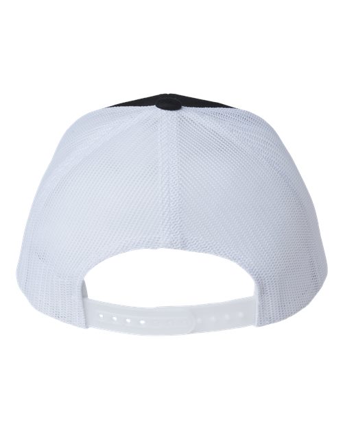 Yupoong 6606R Sustainable Retro Trucker Cap - Black/ White - back