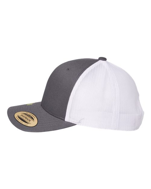 Yupoong 6606R Sustainable Retro Trucker Cap - Charcoal/ White - side