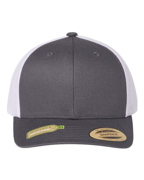 Yupoong 6606R Sustainable Retro Trucker Cap - Charcoal/ White - front