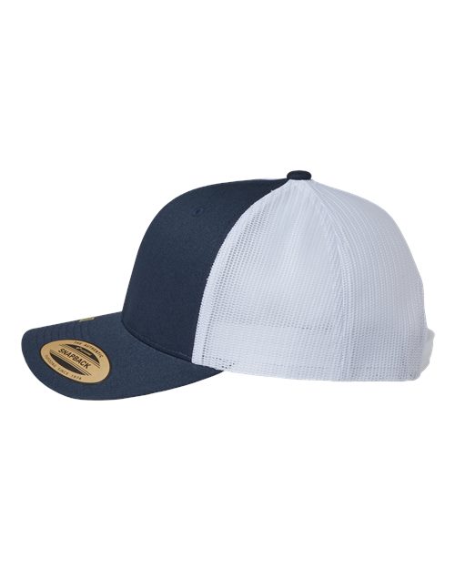Yupoong 6606R Sustainable Retro Trucker Cap - Navy/ White - side