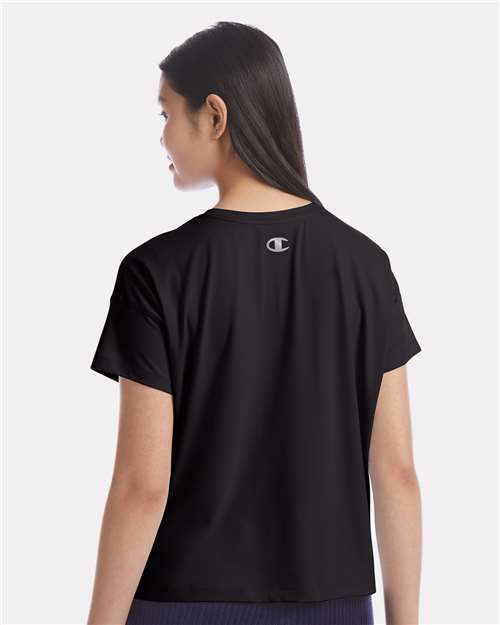 Champion CHP130 Women's Sport Soft Touch T-Shirt - Black - model back
