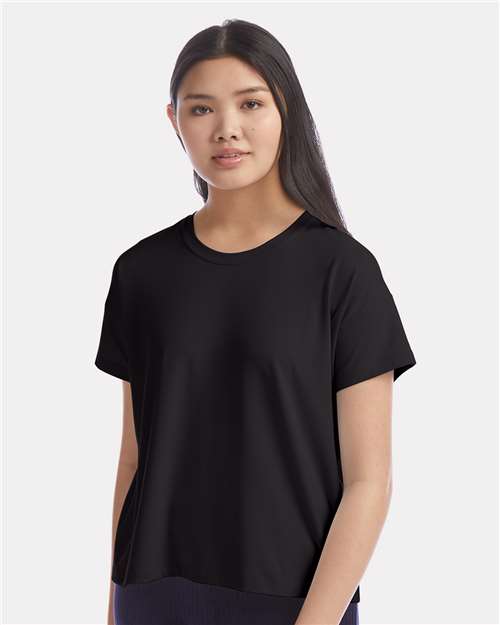 Champion CHP130 Women's Sport Soft Touch T-Shirt - Black - model front