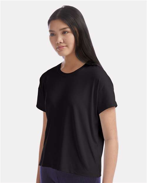 Champion CHP130 Women's Sport Soft Touch T-Shirt - Black - model side