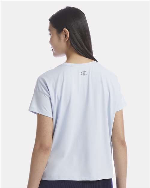 Champion CHP130 Women's Sport Soft Touch T-Shirt - Collage Blue - model back