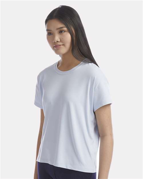 Champion CHP130 Women's Sport Soft Touch T-Shirt - Collage Blue - model side