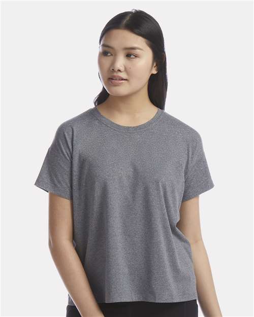 Champion CHP130 Women's Sport Soft Touch T-Shirt - Ebony Heather - model front