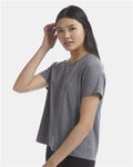 Champion CHP130 Women's Sport Soft Touch T-Shirt - Ebony Heather - model side