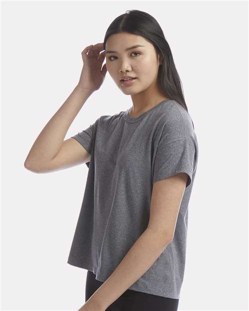 Champion CHP130 Women's Sport Soft Touch T-Shirt - Ebony Heather - model side