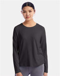 Champion CHP140 Women's Sport Soft Touch Long Sleeve T-Shirt - Black - model front