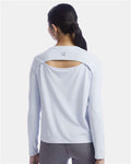 Champion CHP140 Women's Sport Soft Touch Long Sleeve T-Shirt - Collage Blue - model back