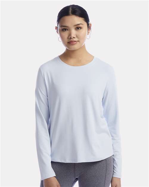 Champion CHP140 Women's Sport Soft Touch Long Sleeve T-Shirt - Collage Blue - model front