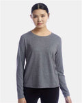 Champion CHP140 Women's Sport Soft Touch Long Sleeve T-Shirt - Ebony Heather - model front