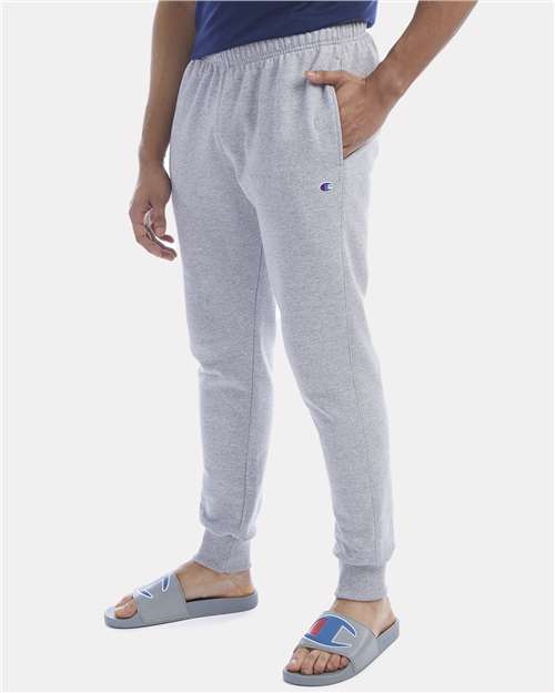 Champion P930 Powerblend Fleece Joggers - Light Steel - model side