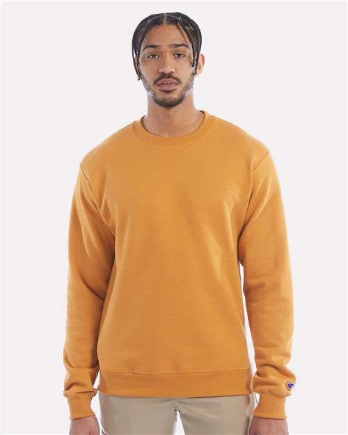 Champion S600 Powerblend Crewneck Sweatshirt - Gold Glint - model front