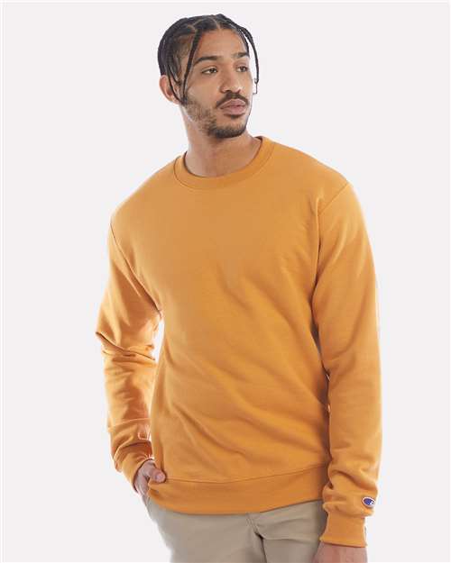 Champion S600 Powerblend Crewneck Sweatshirt - Gold Glint - model side