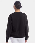 Champion SL650 Women's Powerblend Crewneck Sweatshirt - Black - model back
