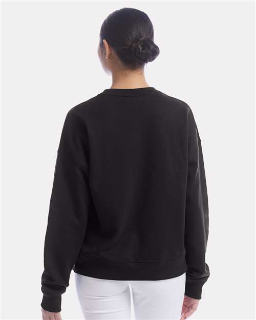 Champion SL650 Women's Powerblend Crewneck Sweatshirt - Black - model back