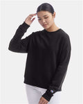 Champion SL650 Women's Powerblend Crewneck Sweatshirt - Black - model front