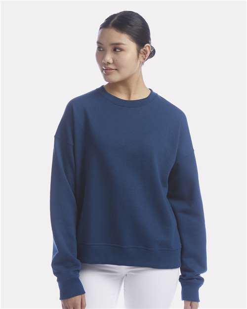 Champion SL650 Women's Powerblend Crewneck Sweatshirt - Late Night Blue - model front