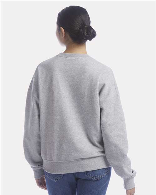 Champion SL650 Women's Powerblend Crewneck Sweatshirt - Light Steel - model back