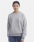 Champion SL650 Women's Powerblend Crewneck Sweatshirt - Light Steel - model front