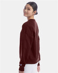 Champion SL650 Women's Powerblend Crewneck Sweatshirt - Maroon - model side
