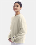 Champion SL650 Women's Powerblend Crewneck Sweatshirt - Sand - model side