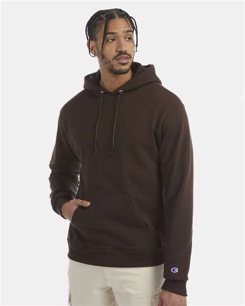 Champion S700 Powerblend Hooded Sweatshirt - Chocolate Brown - model front