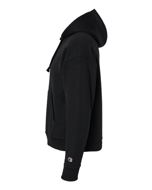 Champion S760 Women's Powerblend Hooded Sweatshirt - Black - side