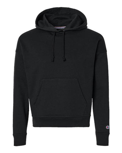Champion S760 Women's Powerblend Hooded Sweatshirt - Black - front