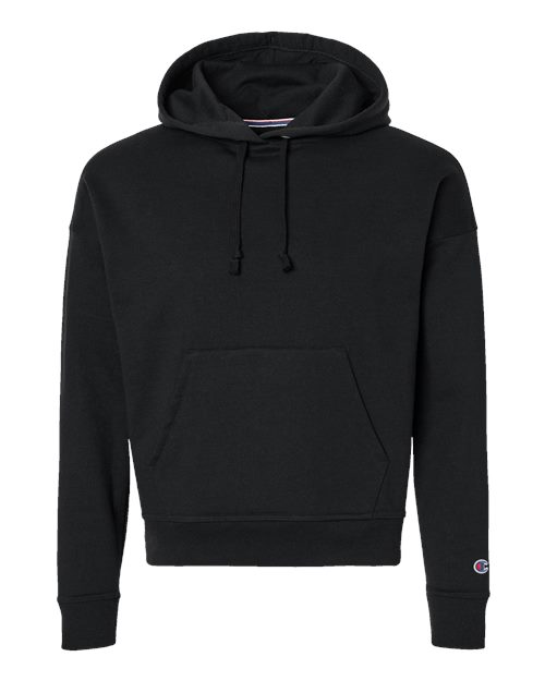 Champion S760 Women's Powerblend Hooded Sweatshirt - Black - front