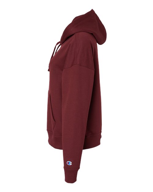 Champion S760 Women's Powerblend Hooded Sweatshirt - Maroon - side