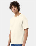 Champion T105 Unisex Heritage Jersey T-Shirt - Natural - model side