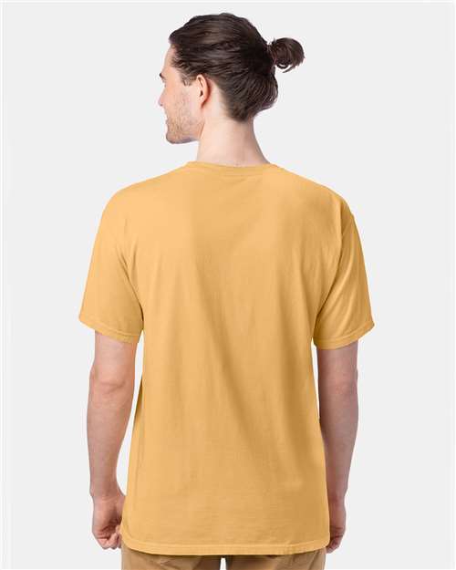 Hanes GDH100 Men's Garment-Dyed T-Shirt - Artisan Gold - model back
