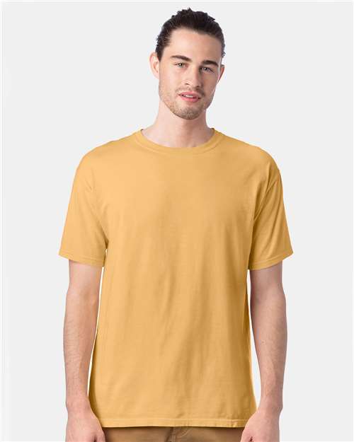 Hanes GDH100 Men's Garment-Dyed T-Shirt - Artisan Gold - model front
