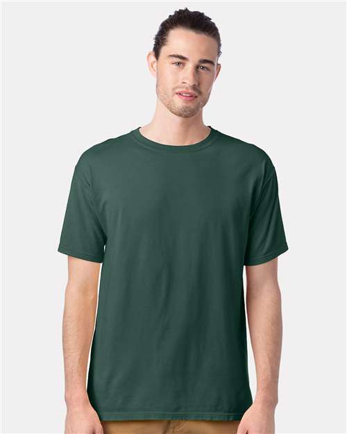 Hanes GDH100 Men's Garment-Dyed T-Shirt - Field Green - model front