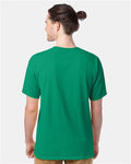 Hanes GDH100 Men's Garment-Dyed T-Shirt - Rich Green Grass - model back
