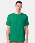 Hanes GDH100 Men's Garment-Dyed T-Shirt - Rich Green Grass - model front