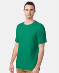 Hanes GDH100 Men's Garment-Dyed T-Shirt - Rich Green Grass - model side