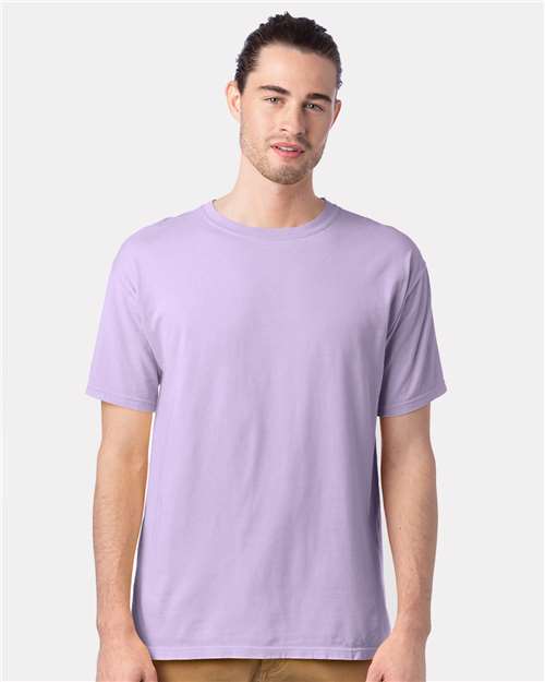Hanes GDH100 Men's Garment-Dyed T-Shirt - Future Lavender - model front