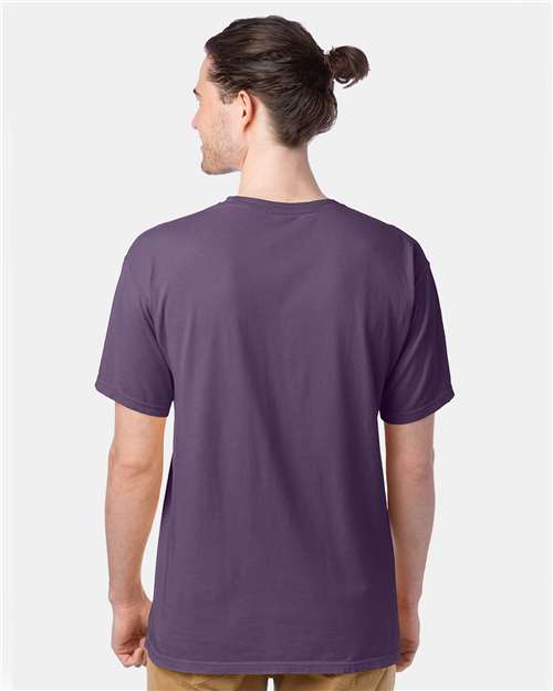 Hanes GDH100 Men's Garment-Dyed T-Shirt - Grape Soda - model back