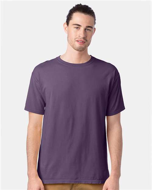 Hanes GDH100 Men's Garment-Dyed T-Shirt - Grape Soda - model front