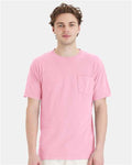 Hanes GDH150 Unisex Garment-Dyed Pocket T-Shirt - Cotton Candy - model front