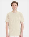 Hanes GDH150 Unisex Garment-Dyed Pocket T-Shirt - Parchment - model front