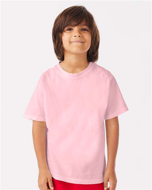 Hanes GDH175 Youth Garment-Dyed T-Shirt - Cotton Candy - model front
