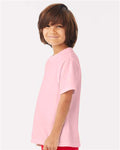 Hanes GDH175 Youth Garment-Dyed T-Shirt - Cotton Candy - model side
