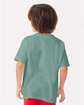 Hanes GDH175 Youth Garment-Dyed T-Shirt - Cypress Green - model back