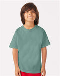 Hanes GDH175 Youth Garment-Dyed T-Shirt - Cypress Green - model front