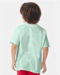 Hanes GDH175 Youth Garment-Dyed T-Shirt - Honeydew - model back
