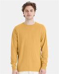 Hanes GDH200 Unisex Garment-Dyed Long Sleeve T-Shirt - Artisan Gold - model front